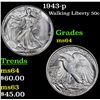 Image 1 : 1943-p Walking Liberty Half Dollar 50c Grades Choice Unc