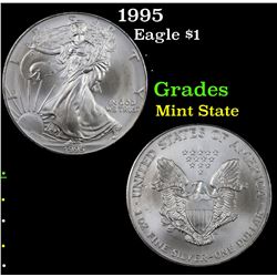 1995 Silver Eagle Dollar $1 Grades Mint State