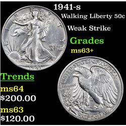 1941-s Walking Liberty Half Dollar 50c Grades Select+ Unc