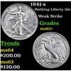 Image 1 : 1941-s Walking Liberty Half Dollar 50c Grades Select+ Unc