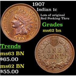 1907 Indian Cent 1c Grades Select Unc BN