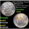 Image 1 : 1887-p Rainbow Toned Morgan Dollar $1 Grades Choice Unc