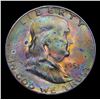 Image 2 : 1951-s Rainbow Toned Franklin Half Dollar 50c Grades Choice+ Unc