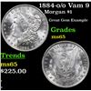 Image 1 : 1884-o /o Vam 9  Morgan Dollar $1 Grades GEM Unc