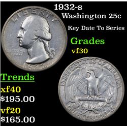 1932-s Washington Quarter 25c Grades vf++