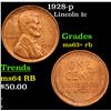 Image 1 : 1928-p Lincoln Cent 1c Grades Select+ Unc RB