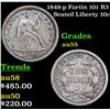 Image 1 : 1848-p Fortin 101 R3 Seated Liberty Dime 10c Grades Choice AU