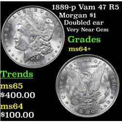 1889-p Vam 47 R5 Morgan Dollar $1 Grades Choice+ Unc