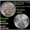 Image 1 : 1886-p Rainbow Toned Morgan Dollar $1 Grades Select+ Unc