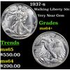 Image 1 : 1937-s Walking Liberty Half Dollar 50c Grades Choice+ Unc