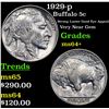 Image 1 : 1929-p Buffalo Nickel 5c Grades Choice+ Unc