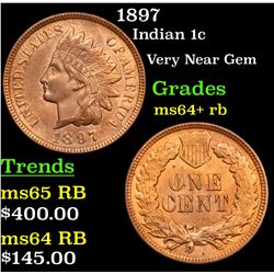 1897 Indian Cent 1c Grades Choice+ Unc RB