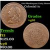 Image 1 : 1783 Washington Unity States Colonial Cent 1c Grades vg+