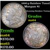 Image 1 : 1890-p Rainbow Toned Morgan Dollar $1 Grades Choice Unc