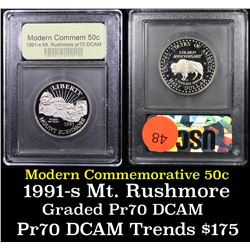 Proof 1991-S Mount Rushmore Modern Commem Half Dollar 50c Grades GEM++ Proof Deep Cameo By USCG