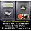 Image 1 : Proof 1991-S Mount Rushmore Modern Commem Half Dollar 50c Grades GEM++ Proof Deep Cameo By USCG
