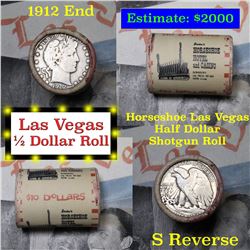 ***Auction Highlight*** Old Casino 50c Roll $10 In Halves "The Horseshoe" Las Vegas 1912 Barber & 'S