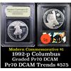 Image 1 : Proof ***Auction Highlight*** 1992-P Columbus Modern Commem Dollar $1 Grades GEM++ Proof Deep Cameo 