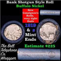 Buffalo Nickel Shotgun Roll in Old Bank Style 'Bell Telephone'  Wrapper 1919 & s Mint Ends