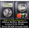 Image 1 : Proof 1999-P Dolley Madison Modern Commem Dollar $1 Grades GEM++ Proof Deep Cameo By USCG