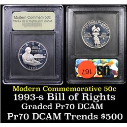 Proof ***Auction Highlight*** 1993-s Bill of Rights Modern Commem Half Dollar 50c Grades GEM++ Proof