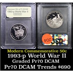 Proof ***Auction Highlight*** 1991-1995-P WWII Modern Commem Half Dollar 50c Grades GEM++ Proof Deep