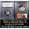 Image 1 : Proof ***Auction Highlight*** 1991-1995-P WWII Modern Commem Half Dollar 50c Grades GEM++ Proof Deep