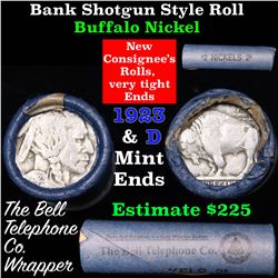 Buffalo Nickel Shotgun Roll in Old Bank Style 'Bell Telephone'  Wrapper 1923 & d Mint Ends
