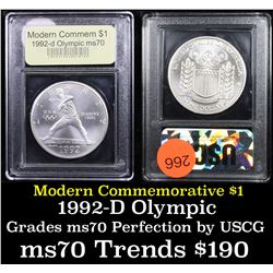 1992-d Olympics Modern Commem Dollar $1 Grades ms70, Perfection By USCG