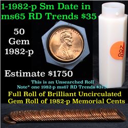 ***Auction Highlight*** Uncirculated 1c roll, 1982-p Copper Small Date 50 pcs (fc)