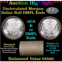 ***Auction Highlight*** 1878 & CC DMPL Ends Uncirculated Morgan Dollar Shotgun Roll (fc)