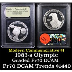 Proof ***Auction Highlight*** 1983-S Olympics Modern Commem Dollar $1 Grades GEM++ Proof Deep Cameo 