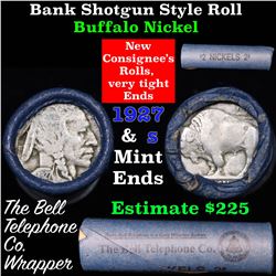 Buffalo Nickel Shotgun Roll in Old Bank Style 'Bell Telephone'  Wrapper 1927 & s Mint Ends