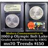 Image 1 : 2002-p Olympic Salt Lake Modern Commem Dollar $1 Grades ms70, Perfection By USCG