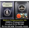 Image 1 : Proof ***Auction Highlight*** 1989-S Congress Modern Commem Half Dollar 50c Grades GEM++ Proof Deep 