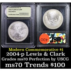 2004-p Lewis & Clark Modern Commem Dollar $1 Grades ms70, Perfection By USCG