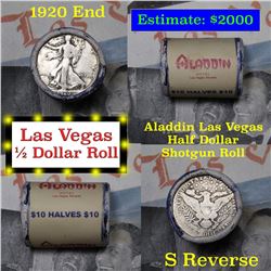 ***Auction Highlight*** Old Casino 50c Roll $10 In Halves Aladdin Hotel Las Vegas 1920 Walker & 's' 