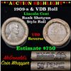Image 1 : Lincoln Wheat cent 1c orig roll, 1909-s end, VDB other end