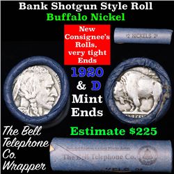 Buffalo Nickel Shotgun Roll in Old Bank Style 'Bell Telephone'  Wrapper 1920 & d Mint Ends