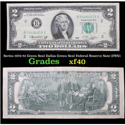 Series 1976 $2 Green Seal Dallas Green Seal Federal Reserve Note (FRN) Grades xf+