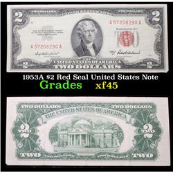 1953A $2 Red Seal United States Note Grades xf+