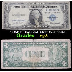 1935F $1 Blue Seal Silver Certificate Grades vg, very good