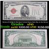 Image 1 : Series of 1928D $5 Red Seal United States Note Key to the Series Grades xf+