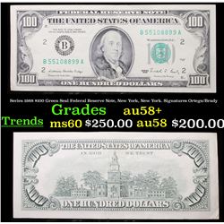 Series 1988 $100 Green Seal Federal Reserve Note, New York, New York. Signatures Ortega/Brady Grades
