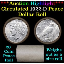 ***Auction Highlight*** Full solid date 1922-d Peace silver dollar roll (fc)