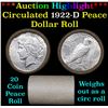 Image 1 : ***Auction Highlight*** Full solid date 1922-d Peace silver dollar roll (fc)