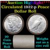 Image 1 : ***Auction Highlight*** Full solid date 1922-p Peace silver dollar roll (fc)