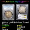 Image 1 : ***Auction Highlight*** PCGS 1878-p 7/8tf Rainbow Toned Morgan Dollar $1 Graded ms62 By PCGS (fc)