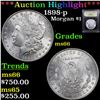 Image 1 : ***Auction Highlight*** 1898-p Morgan Dollar $1 Graded GEM+ Unc By USCG (fc)