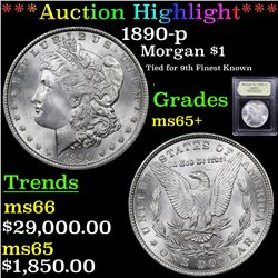 ***Auction Highlight*** 1890-p Morgan Dollar $1 Graded GEM+ Unc By USCG (fc)